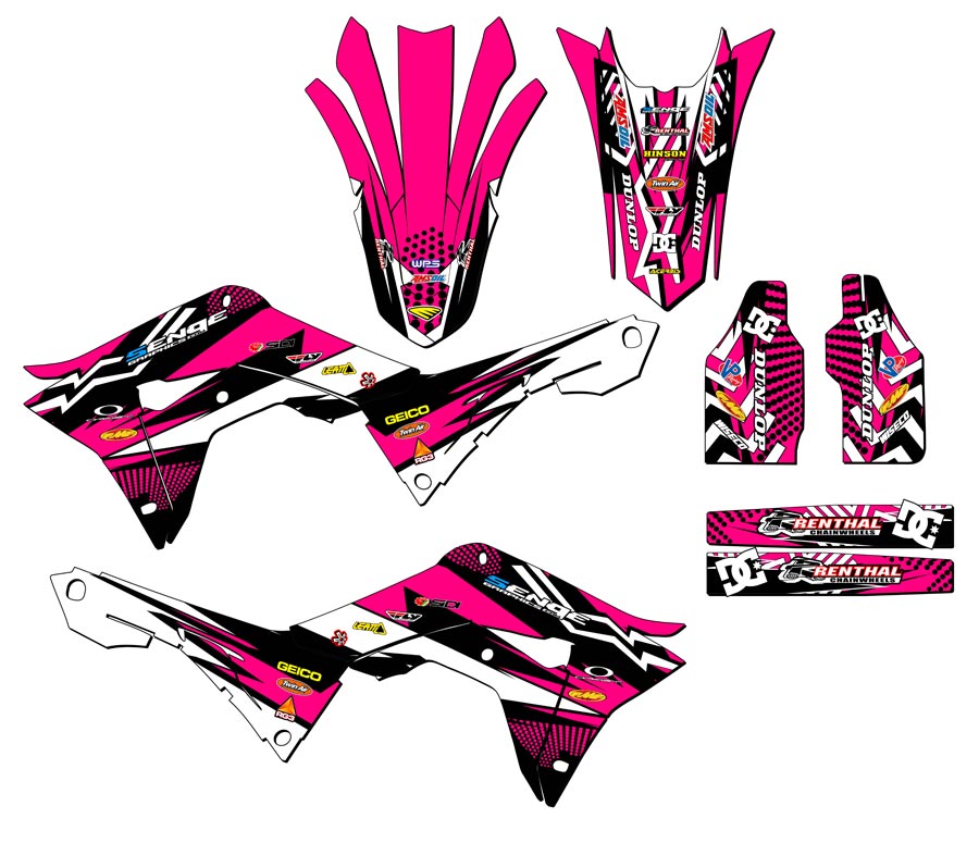 2017-2018 CRF 450 R MAYHEM Pink Senge Graphics Kit Compatible with Honda - Picture 2 of 10