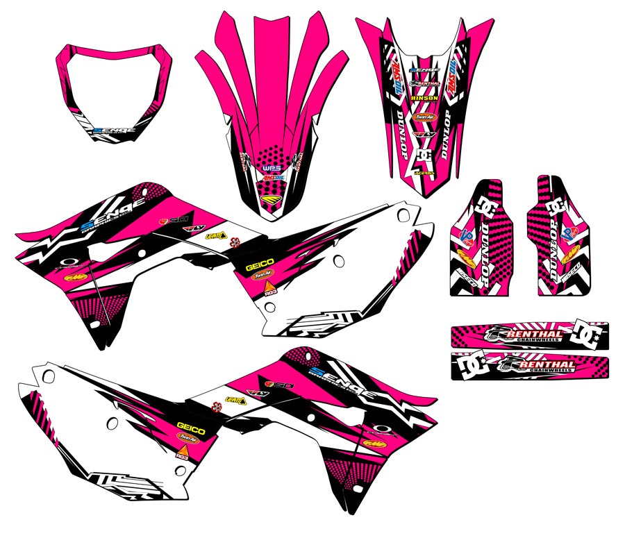 2017-2018 CRF 450 R MAYHEM Pink Senge Graphics Kit Compatible with Honda - Picture 5 of 10