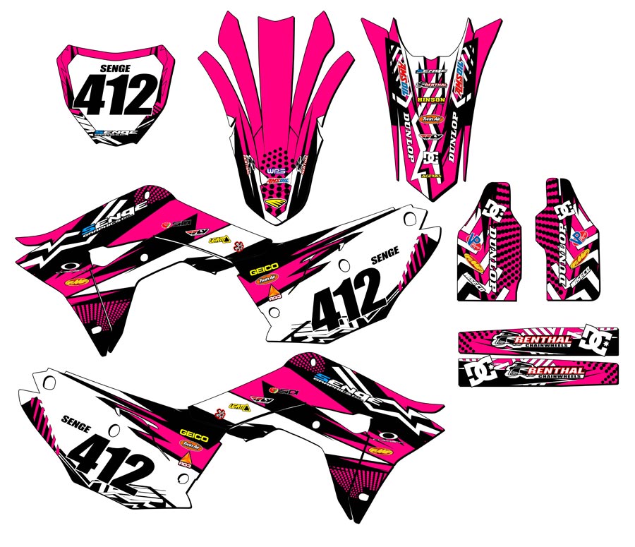2017-2018 CRF 450 R MAYHEM Pink Senge Graphics Kit Compatible with Honda - Picture 8 of 10