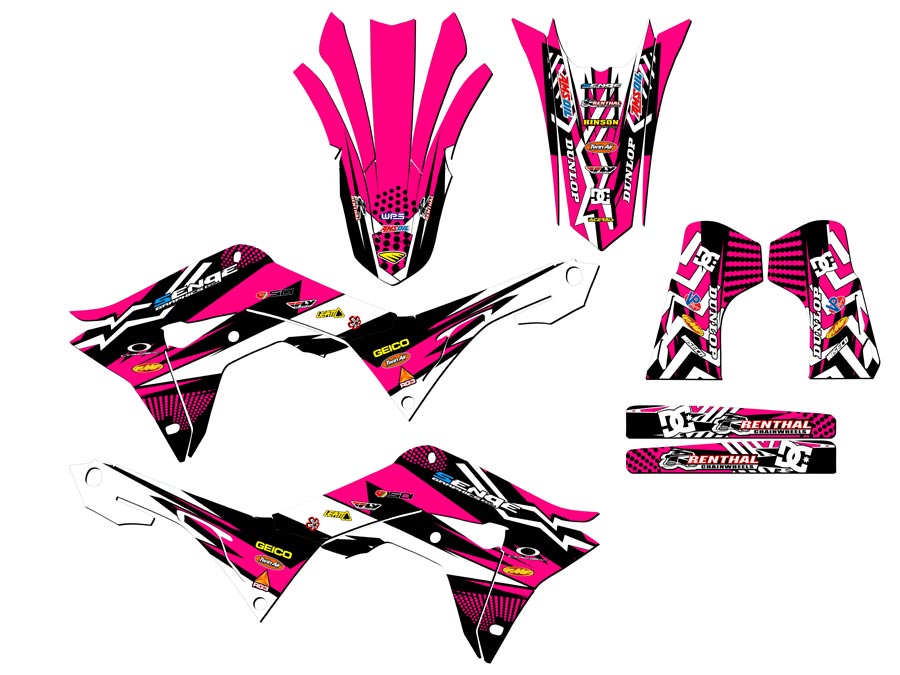 2019-2020 CRF 450 R MAYHEM Pink Senge Graphics Kit Compatible with Honda - Picture 2 of 10