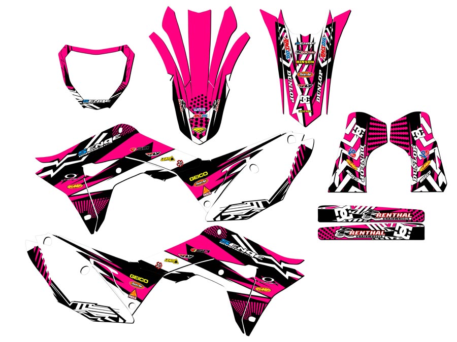 2019-2020 CRF 450 R MAYHEM Pink Senge Graphics Kit Compatible with Honda - Picture 5 of 10