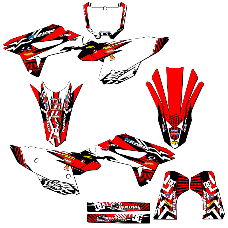 2021-2023 CRF 450 R MAYHEM Red Senge Graphics Kit Compatible with Honda - Picture 2 of 10