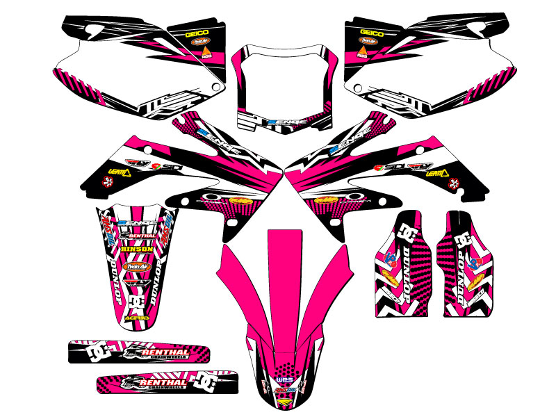 2008-2009 CRF 250 R MAYHEM Pink Senge Graphics Kit Compatible with Honda - Picture 5 of 10