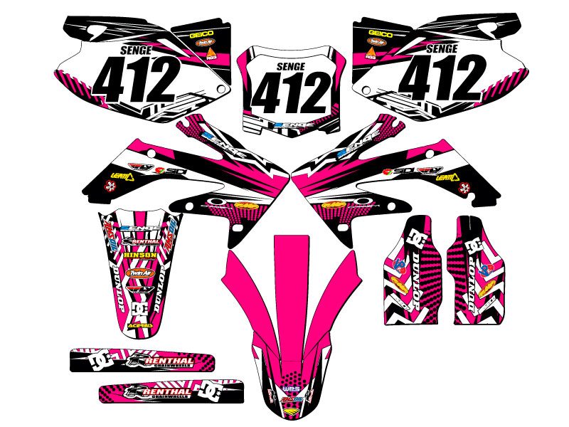 2008-2009 CRF 250 R MAYHEM Pink Senge Graphics Kit Compatible with Honda - Picture 8 of 10
