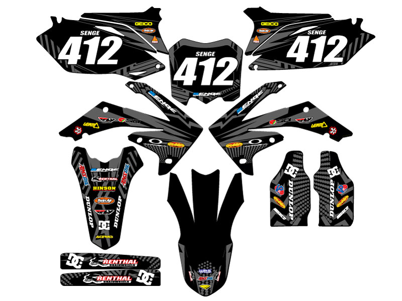 Kit de gráficos CRF 250 R MAYHEM 2010-2013 negro Senge compatible con Honda - Imagen 8 de 10