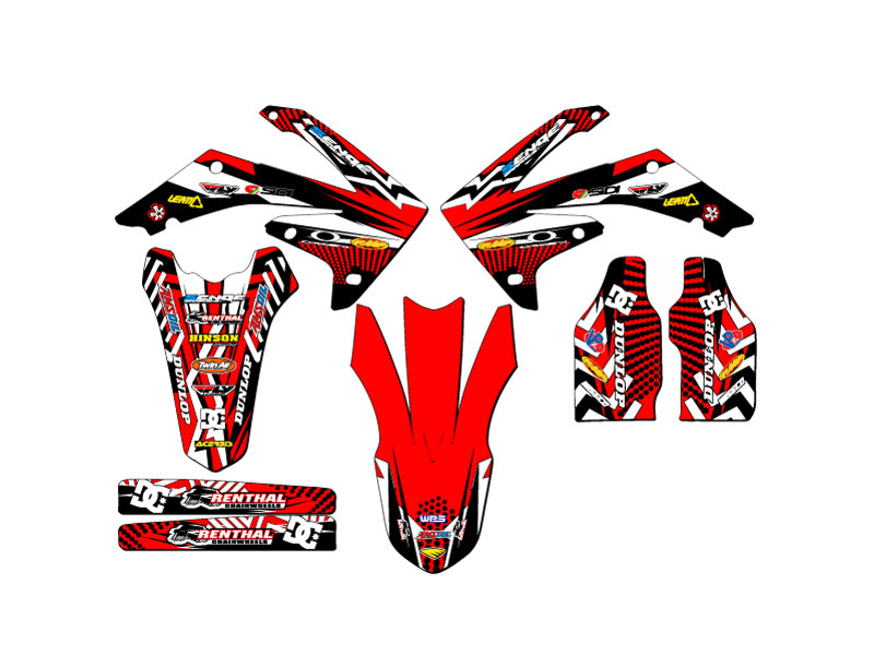 CRF 250 R MAYHEM 2010-2013 Red Senge Graphics Kit compatible con Honda - Imagen 2 de 10