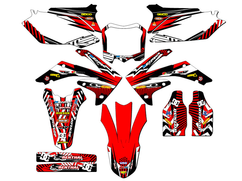 CRF 250 R MAYHEM 2010-2013 Red Senge Graphics Kit compatible con Honda - Imagen 5 de 10