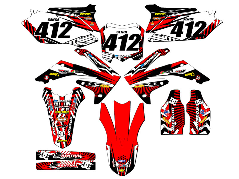 CRF 250 R MAYHEM 2010-2013 Red Senge Graphics Kit compatible con Honda - Imagen 8 de 10
