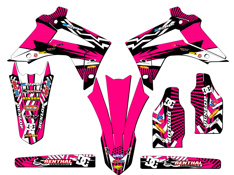 2014-2017 CRF 250 R MAYHEM Pink Senge Graphics Kit Compatible with Honda - Picture 2 of 10