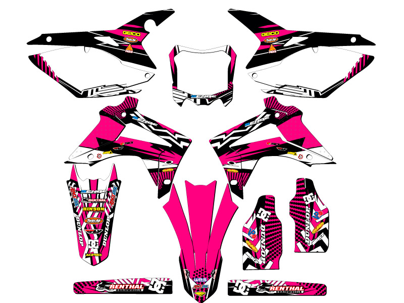 2014-2017 CRF 250 R MAYHEM Pink Senge Graphics Kit Compatible with Honda - Picture 5 of 10