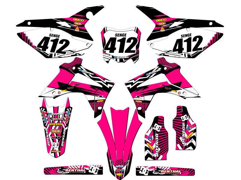 2014-2017 CRF 250 R MAYHEM Pink Senge Graphics Kit Compatible with Honda - Picture 8 of 10