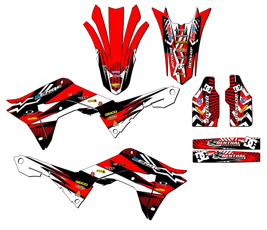 CRF 250 R MAYHEM 2018 Red Senge kit de gráficos compatible con Honda - Imagen 8 de 10
