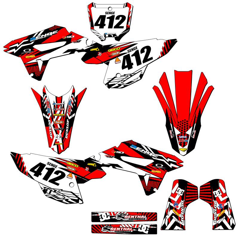 2022-2023 CRF 250 R MAYHEM Red Senge Graphics Kit Compatible with Honda - Picture 8 of 10