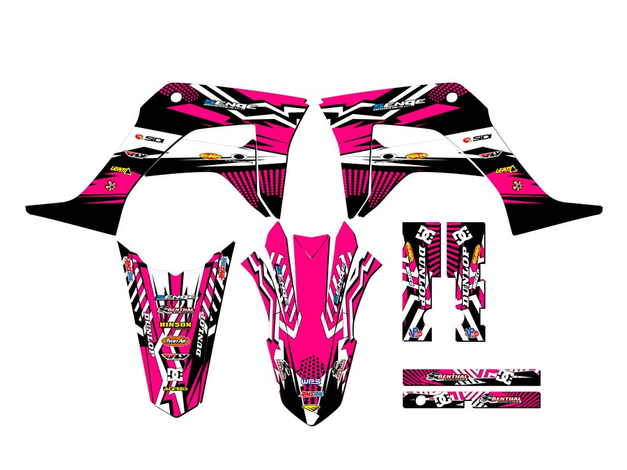 Kit de gráficos Senge Pink Senge 2019-2023 CRF 125 MAYHEM compatible con Honda - Imagen 2 de 10