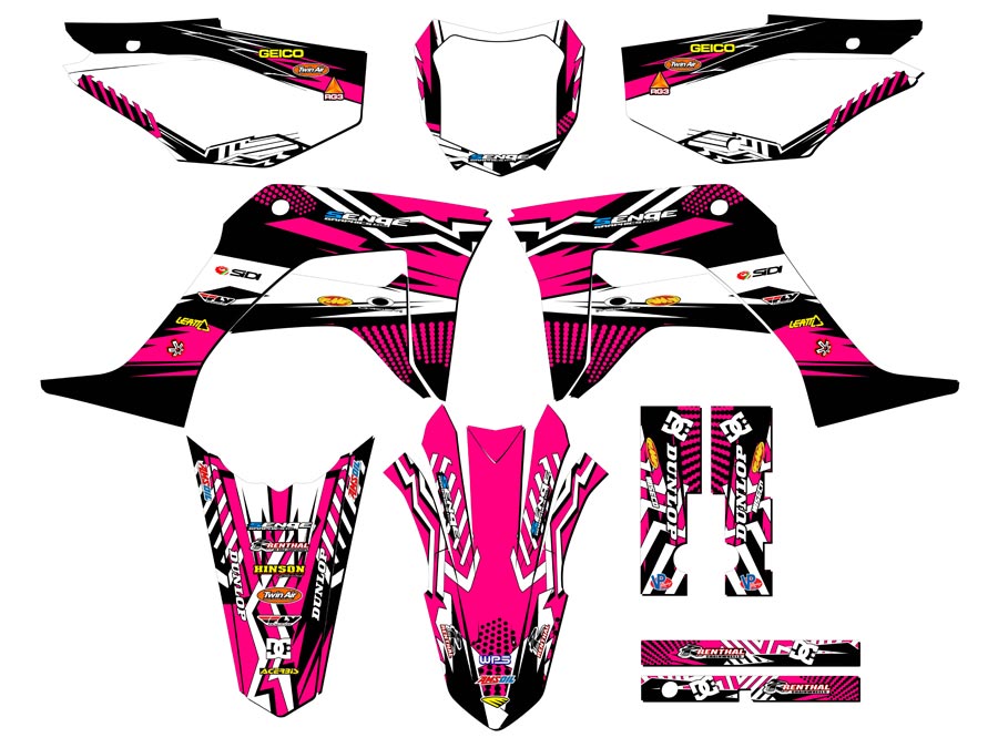 Kit de gráficos Senge Pink Senge 2019-2023 CRF 125 MAYHEM compatible con Honda - Imagen 5 de 10