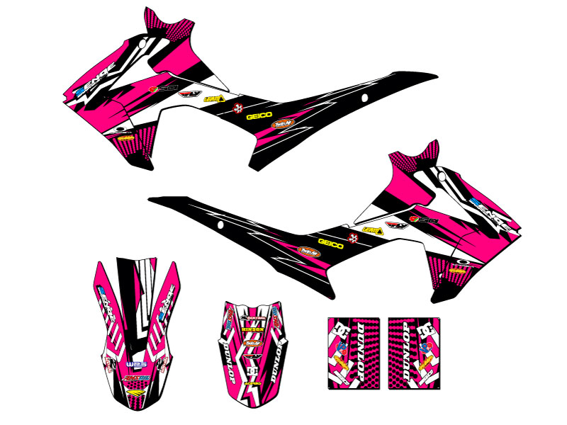 2013-2018 CRF 110 MAYHEM Pink Senge Graphics Kit Compatible with Honda - Picture 2 of 10