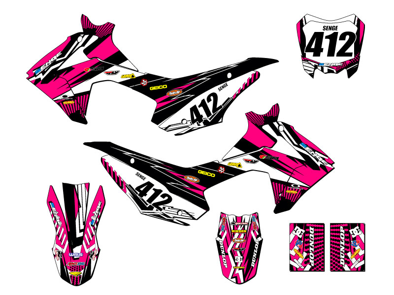 2013-2018 CRF 110 MAYHEM Pink Senge Graphics Kit Compatible with Honda - Picture 8 of 10