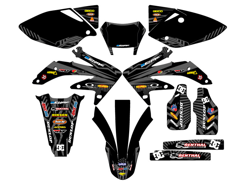 2008-2018 CRF 450 X MAYHEM Black Senge Graphics Kit Compatible with Honda - Picture 5 of 10