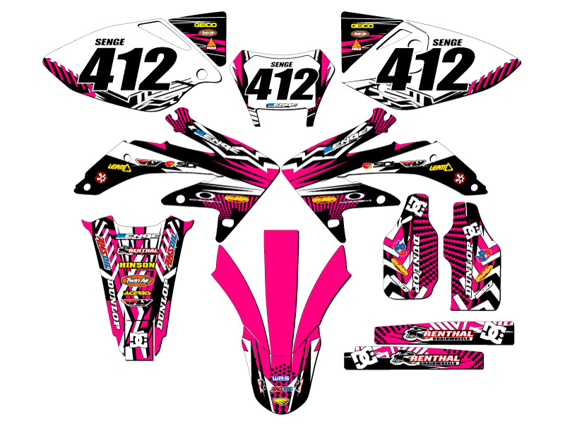 2008-2018 CRF 450 X MAYHEM Pink Senge Graphics Kit Compatible with Honda - Picture 8 of 10