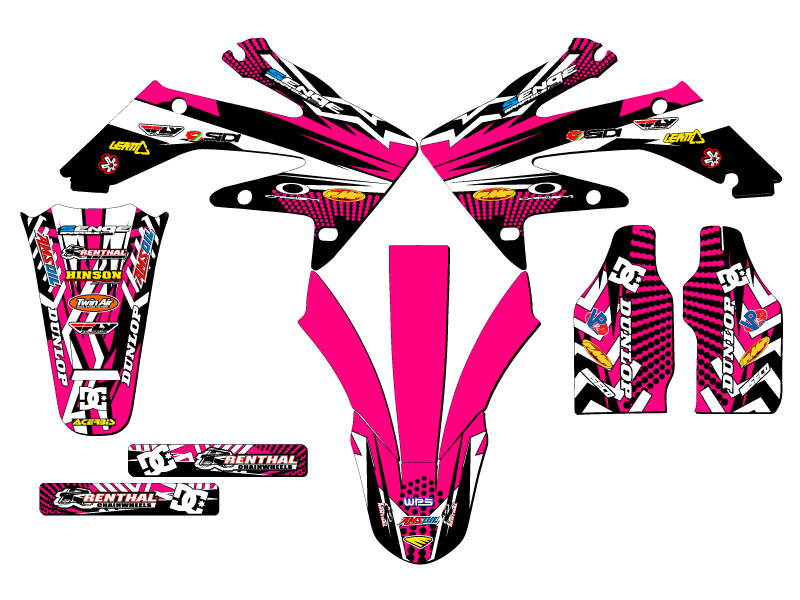 2004-2018 CRF 250 X MAYHEM Pink Senge Graphics Kit Compatible with Honda - Picture 2 of 10