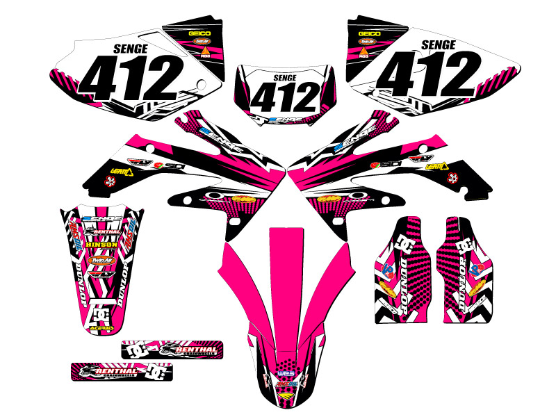 2004-2018 CRF 250 X MAYHEM Pink Senge Graphics Kit Compatible with Honda - Picture 8 of 10