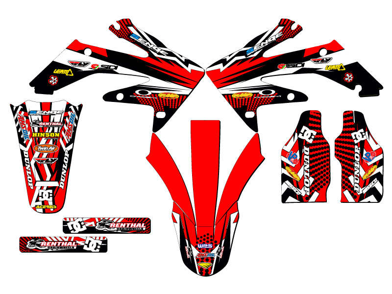 2004-2018 CRF 250 X MAYHEM Red Senge Graphics Kit Compatible with Honda - Picture 2 of 10