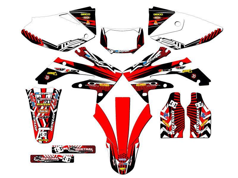 2004-2018 CRF 250 X MAYHEM Red Senge Graphics Kit Compatible with Honda - Picture 5 of 10