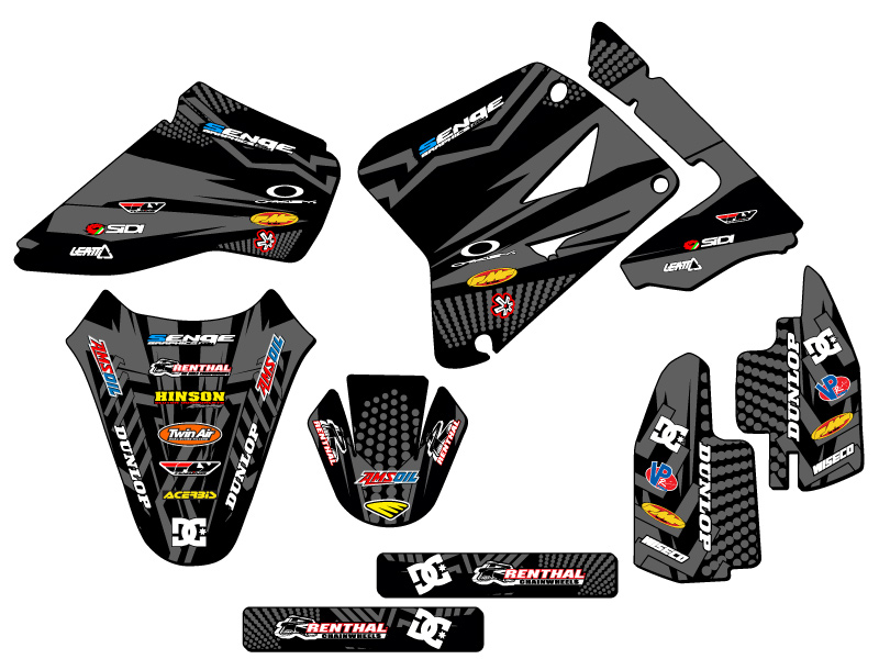 2001-2004 RM 85 MAYHEM Black Senge Graphics Kit Compatible with Suzuki - Picture 8 of 10