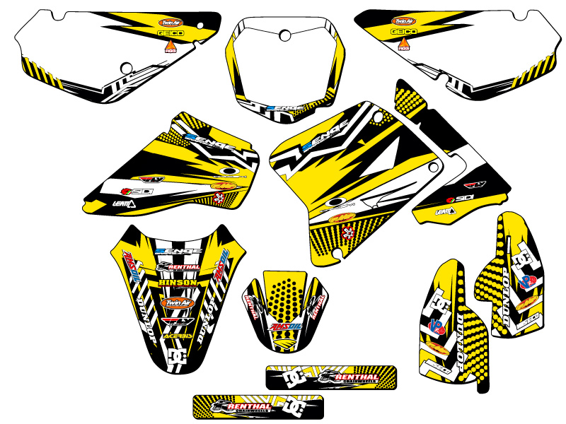 Kit de gráficos Senge Amarillo 2005-2023 RM 85 MAYHEM compatible con Suzuki - Imagen 5 de 10