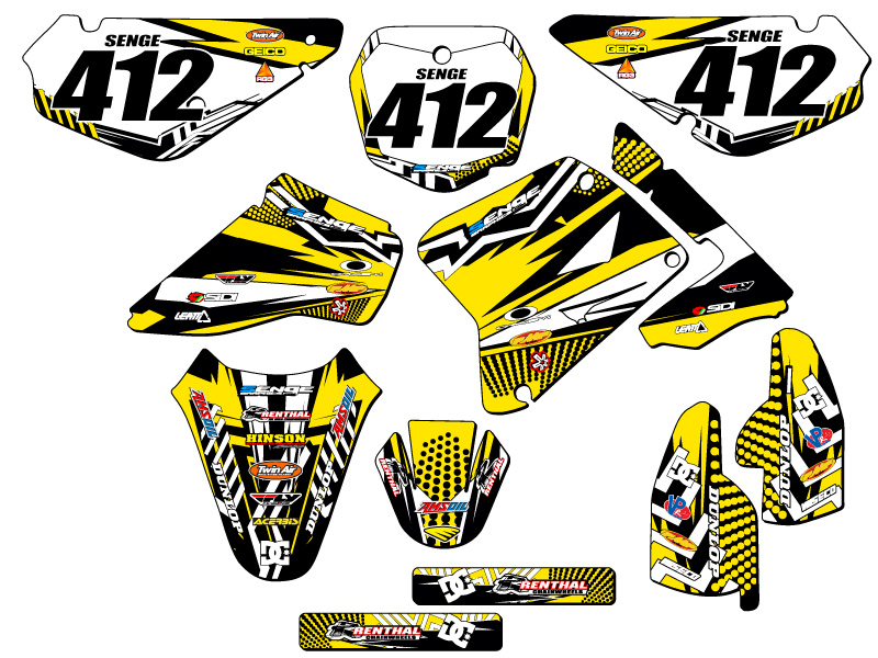 Kit de gráficos Senge Amarillo 2005-2023 RM 85 MAYHEM compatible con Suzuki - Imagen 8 de 10