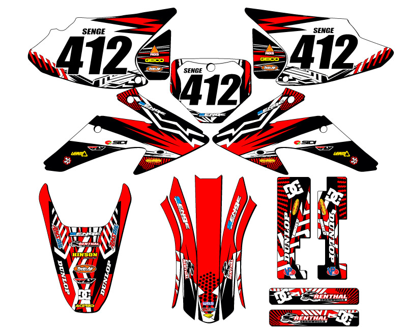 2008-2014 CRF 150 F MAYHEM Red Senge Graphics Kit Compatible with Honda - Picture 8 of 10
