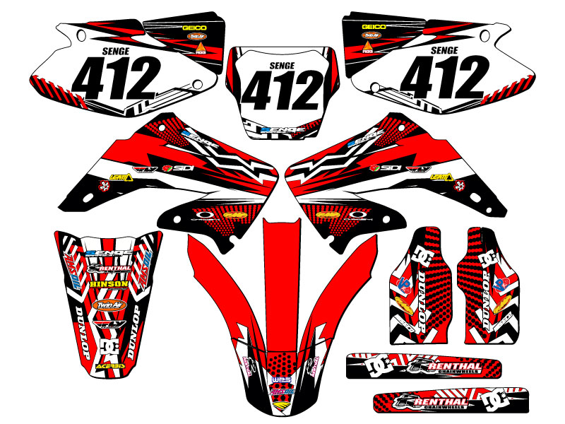 Kit de gráficos CR 125 R MAYHEM Red Senge 2004-2012 compatible con Honda - Imagen 8 de 10
