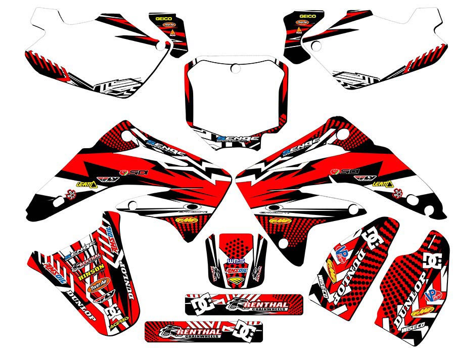 2003-2013 CR 85 MAYHEM Red Senge Graphics Kit Compatible with Honda - Picture 5 of 10