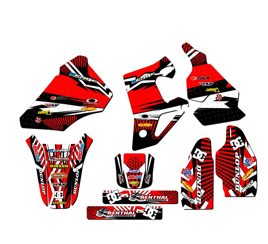 1996-2002 CR 80 MAYHEM Red Senge kit de gráficos compatible con Honda - Imagen 2 de 10