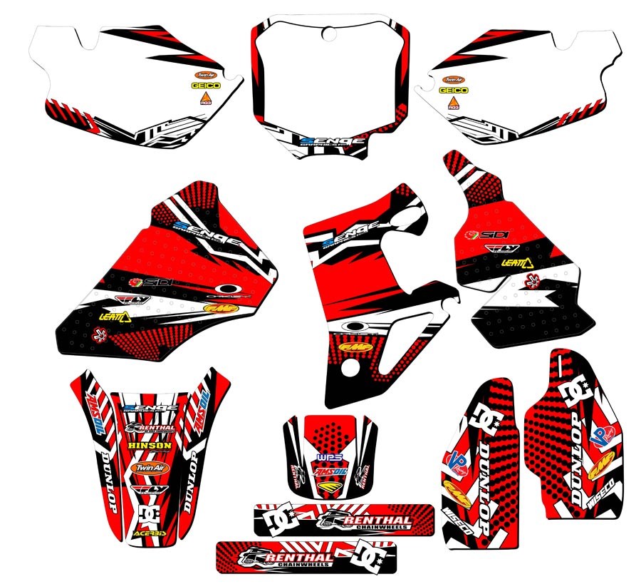 1996-2002 CR 80 MAYHEM Red Senge kit de gráficos compatible con Honda - Imagen 5 de 10