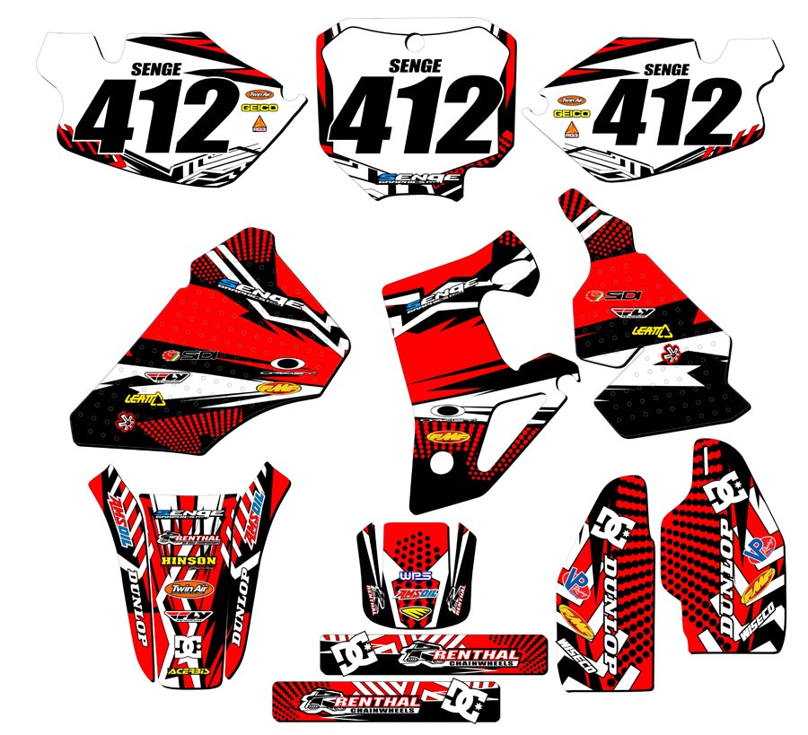 1996-2002 CR 80 MAYHEM Red Senge kit de gráficos compatible con Honda - Imagen 8 de 10