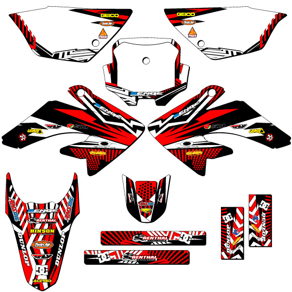 2011-2016 CRF 80 MAYHEM Red Senge Graphics Kit compatible con Honda - Imagen 5 de 10
