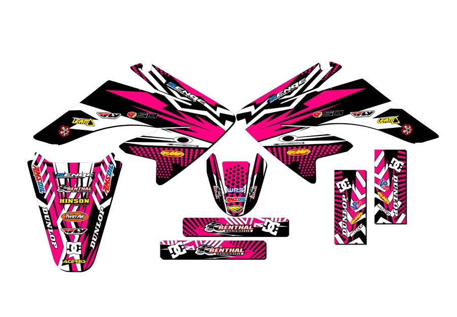 2004-2013 CRF 70 MAYHEM Pink Senge Graphics Kit Compatible with Honda - Picture 2 of 10
