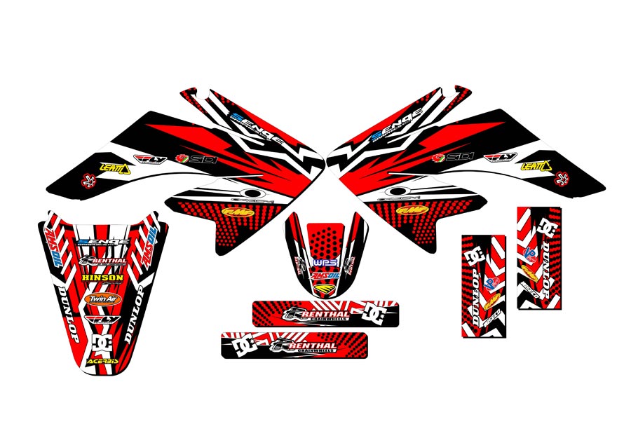 2004-2013 CRF 70 MAYHEM Red Senge Graphics Kit Compatible with Honda - Picture 2 of 10