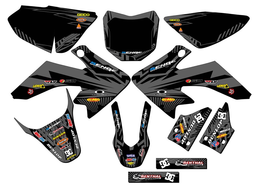 2013-2023 CRF 50 MAYHEM Black Senge Graphics Kit Compatible with Honda - Picture 5 of 10