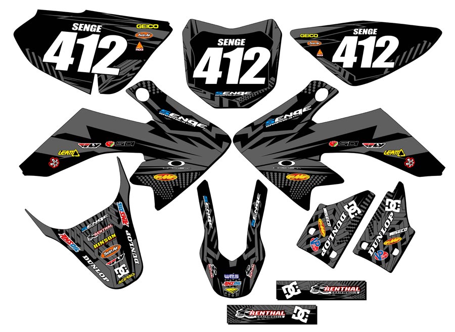 2013-2023 CRF 50 MAYHEM Black Senge Graphics Kit Compatible with Honda - Picture 8 of 10