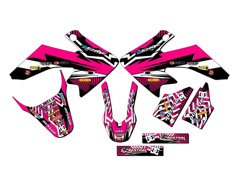 2013-2023 CRF 50 MAYHEM Pink Senge Graphics Kit Compatible with Honda - Picture 2 of 10