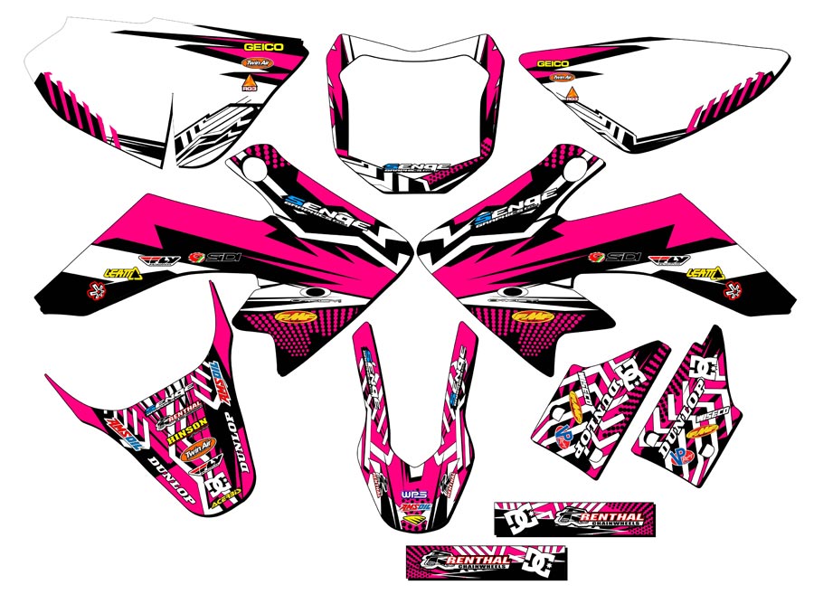 2013-2023 CRF 50 MAYHEM Pink Senge Graphics Kit Compatible with Honda - Picture 5 of 10