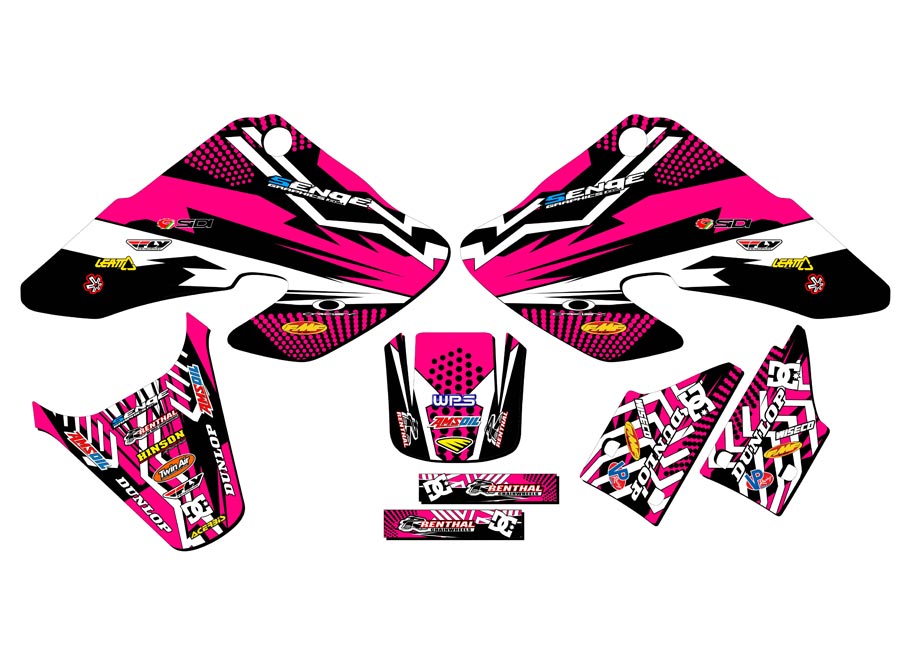 2000-2003 XR 50 MAYHEM Pink Senge Graphics Kit Compatible with Honda - Picture 2 of 10