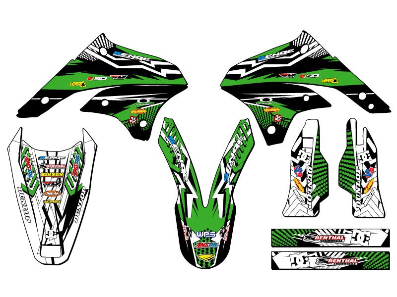 Kit de gráficos KLX 450 MAYHEM Green Senge 2008-2018 compatible con Kawasaki - Imagen 2 de 10