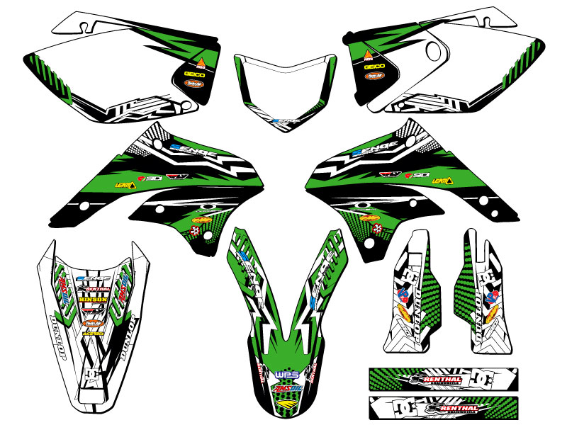 Kit de gráficos KLX 450 MAYHEM Green Senge 2008-2018 compatible con Kawasaki - Imagen 5 de 10