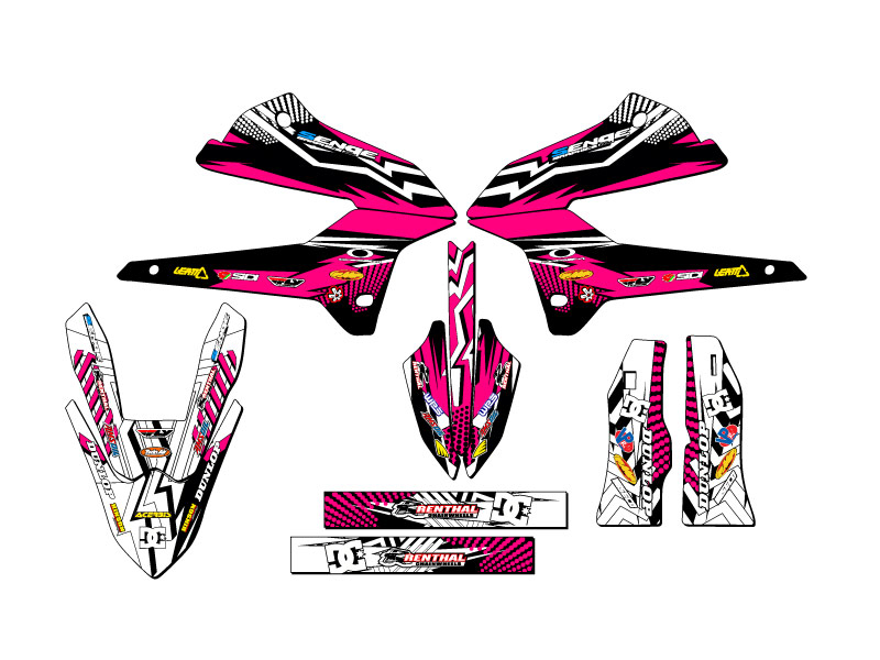 2008-2020 KLX 250 MAYHEM Pink Senge Graphics Kit Compatible with Kawasaki - Picture 2 of 10