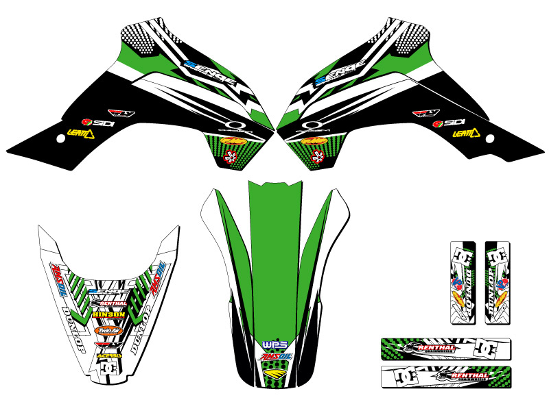 Kit de gráficos KLX 140 MAYHEM 2019-2020 Green Senge compatible con Kawasaki - Imagen 2 de 10