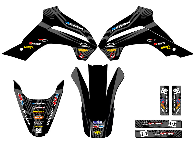 Kit de gráficos KLX 140 MAYHEM 2019-2020 negro Senge compatible con Kawasaki - Imagen 2 de 10