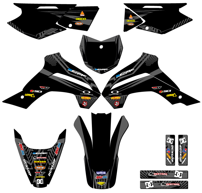 Kit de gráficos KLX 140 MAYHEM 2019-2020 negro Senge compatible con Kawasaki - Imagen 5 de 10